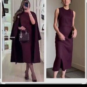 Zara Deep Burgundy Midi Dress